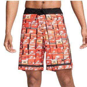 $80 Nike Stacked Fadeaway 9" Boardshort Orange Boxes Men’s Size 30 NESSE503-800